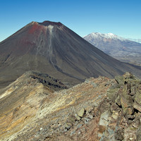 Ngauruhoe et Ruapehu vus du Tongariro par Guillaume Piolle