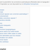 Table des matières custom