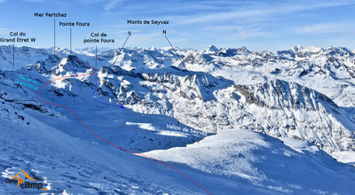 Traversée refuge V.Emanuele II > Pointe Foura Traversée refuge V.Emanuele II > Pointe Foura