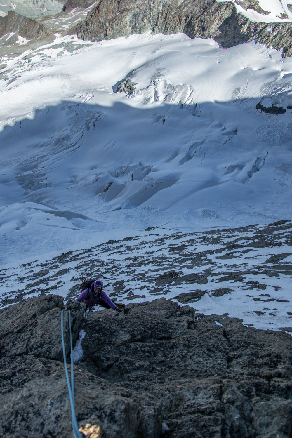 Belle ambiance au dessus du glacier du Mountet