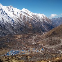 Kyanjin Gompa depuis Kyanjin Ri