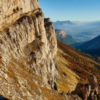 Départ de la vire du Grand Couloir...
