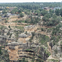 Grand Canyon village et départ du chemin Bright Angel