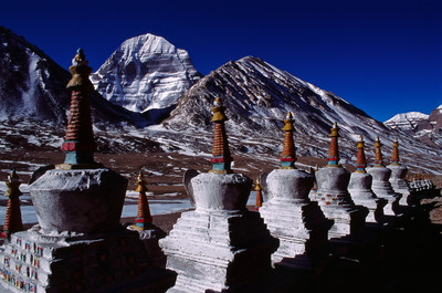 Chortens and Mount Kailash north face Chortens and Mount Kailash north face