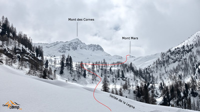 Le Mont Mars long cheminement dans la vallée de la Legna