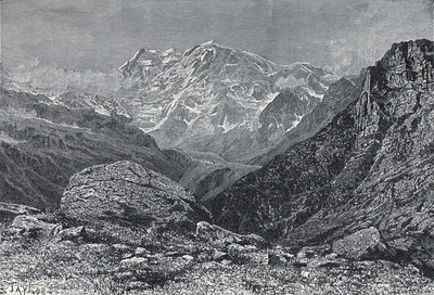 Mont Rose face E. Glacier du Belvédère, vers 1880 par T. Taylor (GRV)