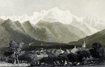 Mont Blanc vu de Sallanches par William Henry Bartlett en 1836 Mont Blanc vu de Sallanches par William Henry Bartlett en 1836