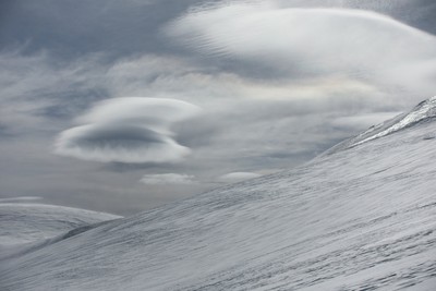 lenticular clouds all over the region