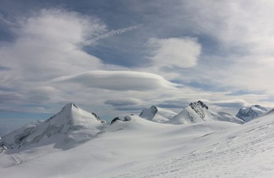 lenticular clouds over Allalinhorn and surrounding