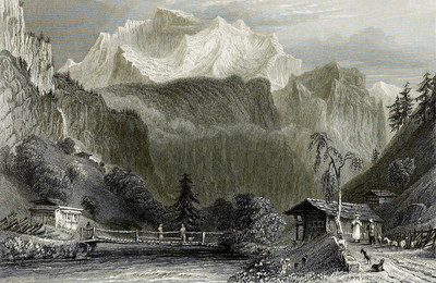 Jungfrau par William Henry Bartlett en 1836 Jungfrau par William Henry Bartlett en 1836