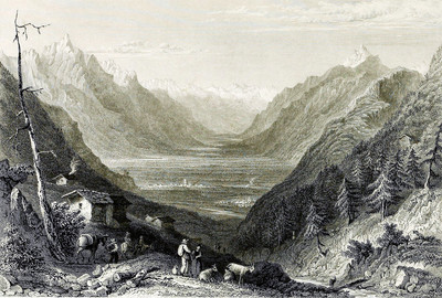 Valais vu du SW par William Henry Bartlett en 1836 Valais vu du SW par William Henry Bartlett en 1836