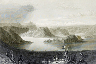 Lac des 4 cantons et Alpes vu du Rigi par William Henry Bartlett en 1836 Lac des 4 cantons et Alpes vu du Rigi par William Henry Bartlett en 1836