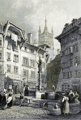 Lausanne par William Henry Bartlett en 1836 Lausanne par William Henry Bartlett en 1836