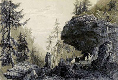 Balmaroussa, Roche Noire par William Henry Bartlett en 1836 Balmaroussa, Roche Noire par William Henry Bartlett en 1836