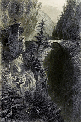 Via Mala par William Henry Bartlett en 1836 Via Mala par William Henry Bartlett en 1836