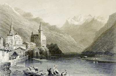 Viège, Mischabel par William Henry Bartlett en 1836 Viège, Mischabel par William Henry Bartlett en 1836