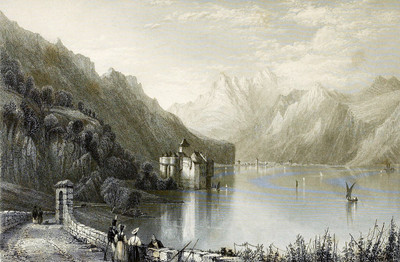 Léman, Chillon, Dents du Midi par William Henry Bartlett en 1836 Léman, Chillon, Dents du Midi par William Henry Bartlett en 1836