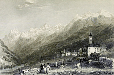 Airolo et haute vallée du Ticino par William Henry Bartlett en 1836 Airolo et haute vallée du Ticino par William Henry Bartlett en 1836