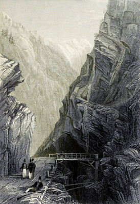Ponte Alto, route du Simplon par William Henry Bartlett en 1836 Ponte Alto, route du Simplon par William Henry Bartlett en 1836