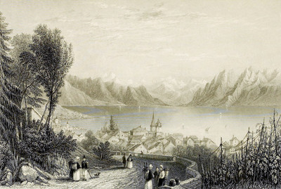Pandex et le Léman par William Henry Bartlett en 1836 Pandex et le Léman par William Henry Bartlett en 1836