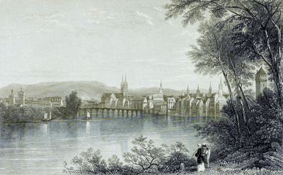 Bâle, le Rhin et le Jura par William Henry Bartlett en 1836 Bâle, le Rhin et le Jura par William Henry Bartlett en 1836