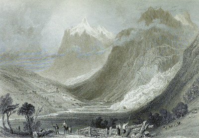 Wetterhorn, Schreckhorn et les glaciers de Grindelwald, par William Henry Bartlett en 1836 Wetterhorn, Schreckhorn et les glaciers de Grindelwald, par William Henry Bartlett en 1836