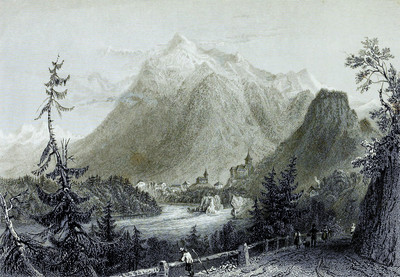 Entrée de la Simmental par William Henry Bartlett en 1836 Entrée de la Simmental par William Henry Bartlett en 1836
