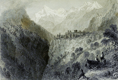 Vallée de St Nicolas, Brunneghorn, par William Henry Bartlett en 1836 Vallée de St Nicolas, Brunneghorn, par William Henry Bartlett en 1836