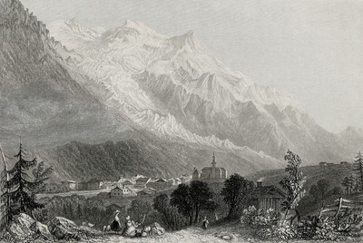 Chamonix et le Mont Blanc par William Henry Bartlett en 1836 Chamonix et le Mont Blanc par William Henry Bartlett en 1836