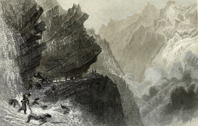 Route de Splügen par William Henry Bartlett en 1836 Route de Splügen par William Henry Bartlett en 1836