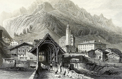 Splügen par William Henry Bartlett en 1836 Splügen par William Henry Bartlett en 1836