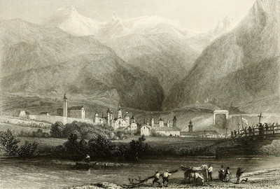 Brigue par William Henry Bartlett en 1836 Brigue par William Henry Bartlett en 1836