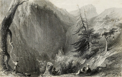Gorge de Pfäffers par William Henry Bartlett en 1836 Gorge de Pfäffers par William Henry Bartlett en 1836