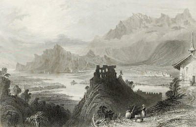 Confluent de la Tamina et du Rhin par William Henry Bartlett en 1836 Confluent de la Tamina et du Rhin par William Henry Bartlett en 1836