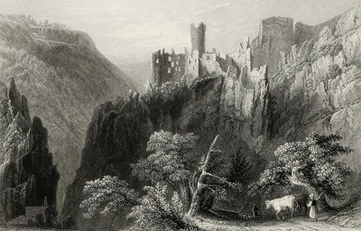 Falkenstein par William Henry Bartlett en 1836 Falkenstein par William Henry Bartlett en 1836