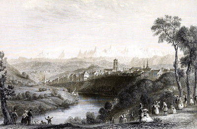 Bern par William Henry Bartlett en 1836 Bern par William Henry Bartlett en 1836