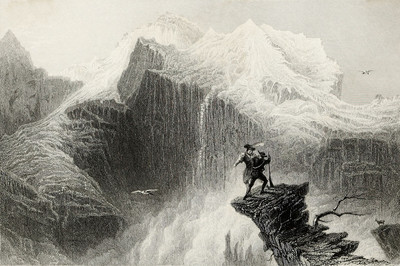 Jungfrau par William Henry Bartlett en 1836 Jungfrau par William Henry Bartlett en 1836