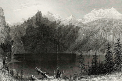 Öschinensee et Blümlisalp par William Henry Bartlett en 1836 Öschinensee et Blümlisalp par William Henry Bartlett en 1836