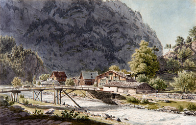Amsteg et le Chärstelenbach par Gabriel Lory fils en 1811 Amsteg et le Chärstelenbach par Gabriel Lory fils en 1811