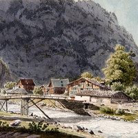Amsteg et le Chärstelenbach par Gabriel Lory fils en 1811