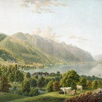 Clarens, le Léman, les pré-Alpes, la Cîme de l'Est par Gabriel Lory fils
