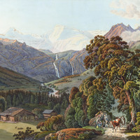 Simme, Engstligenfälle, Strubelgletscher, Wildstrubel par Gabriel Lory fils en 1795