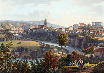 Fribourg et les Préalpes par Gabriel Lory fils en 1841 Fribourg et les Préalpes par Gabriel Lory fils en 1841
