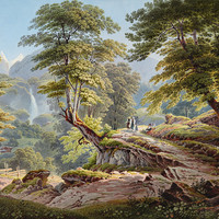 Hasliberg par Gabriel Lory fils, au fond le Wetterhorn