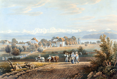 Alpes Bernoises et lac de Neuchâtel vues de Montmirail par Gabriel Lory fils Alpes Bernoises et lac de Neuchâtel vues de Montmirail par Gabriel Lory fils
