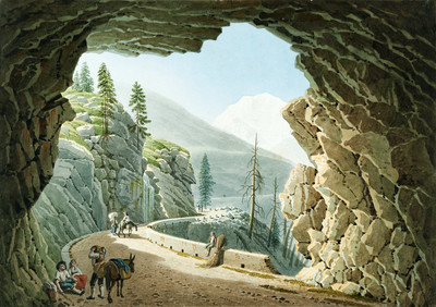 Route du Simplon par Gabriel Lory fils en 1811 Route du Simplon par Gabriel Lory fils en 1811