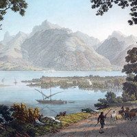Alpes vaudoises, lac Léman, bouche du Rhône, par G. Lory en 1811