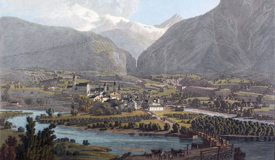 Brigue et Monte Leone par G. Lory fils en 1811 Brigue et Monte Leone par G. Lory fils en 1811