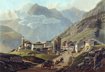 Village de Simplon par G. Lory fils en 1811 Village de Simplon par G. Lory fils en 1811
