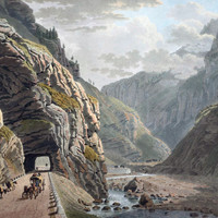 Entrée amont des gorges de Gondo par G. Lory fils en 1811